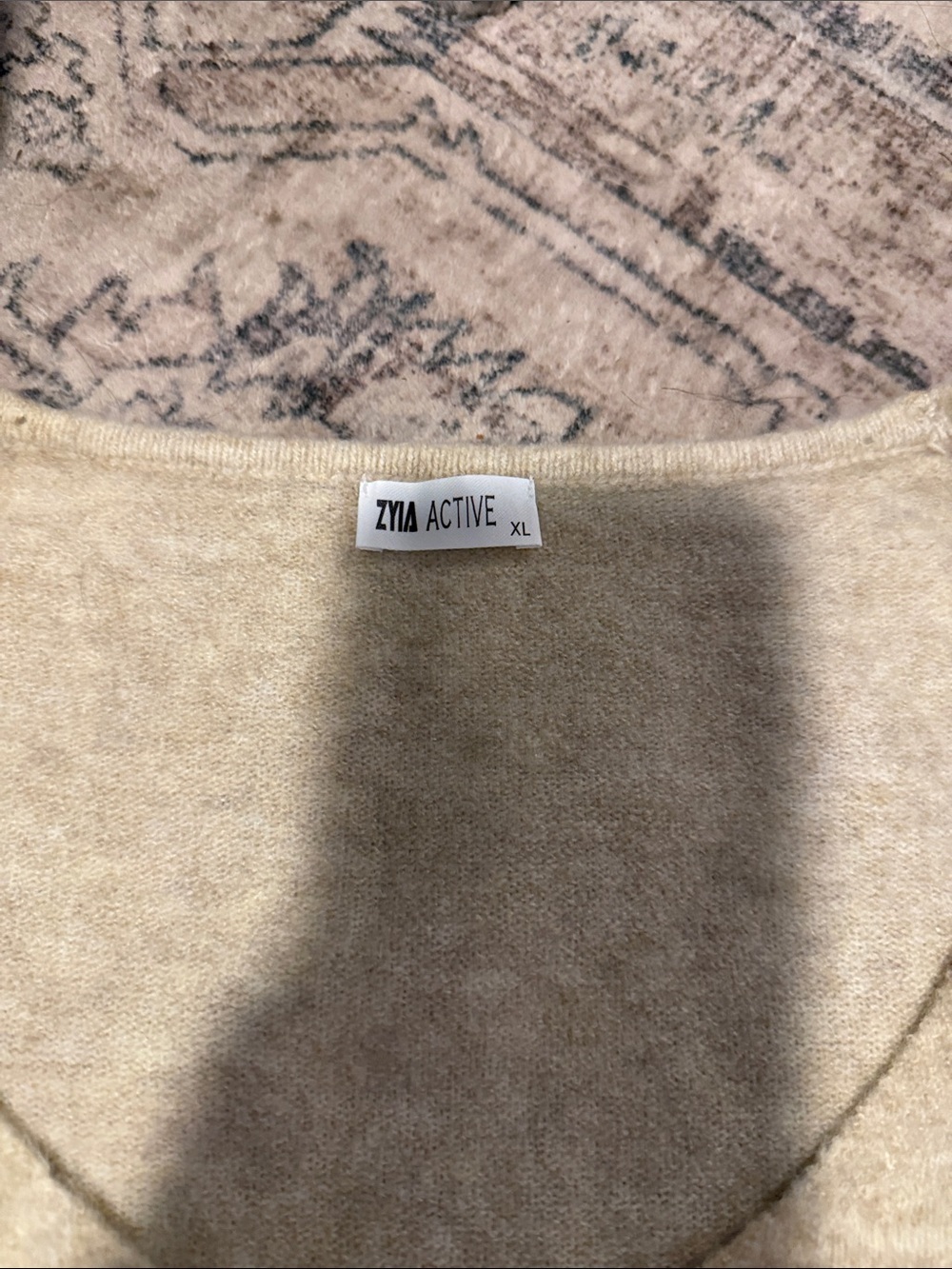 Zyia Beige Crewneck Sweater - Neutral Knit - Picture 3 of 4